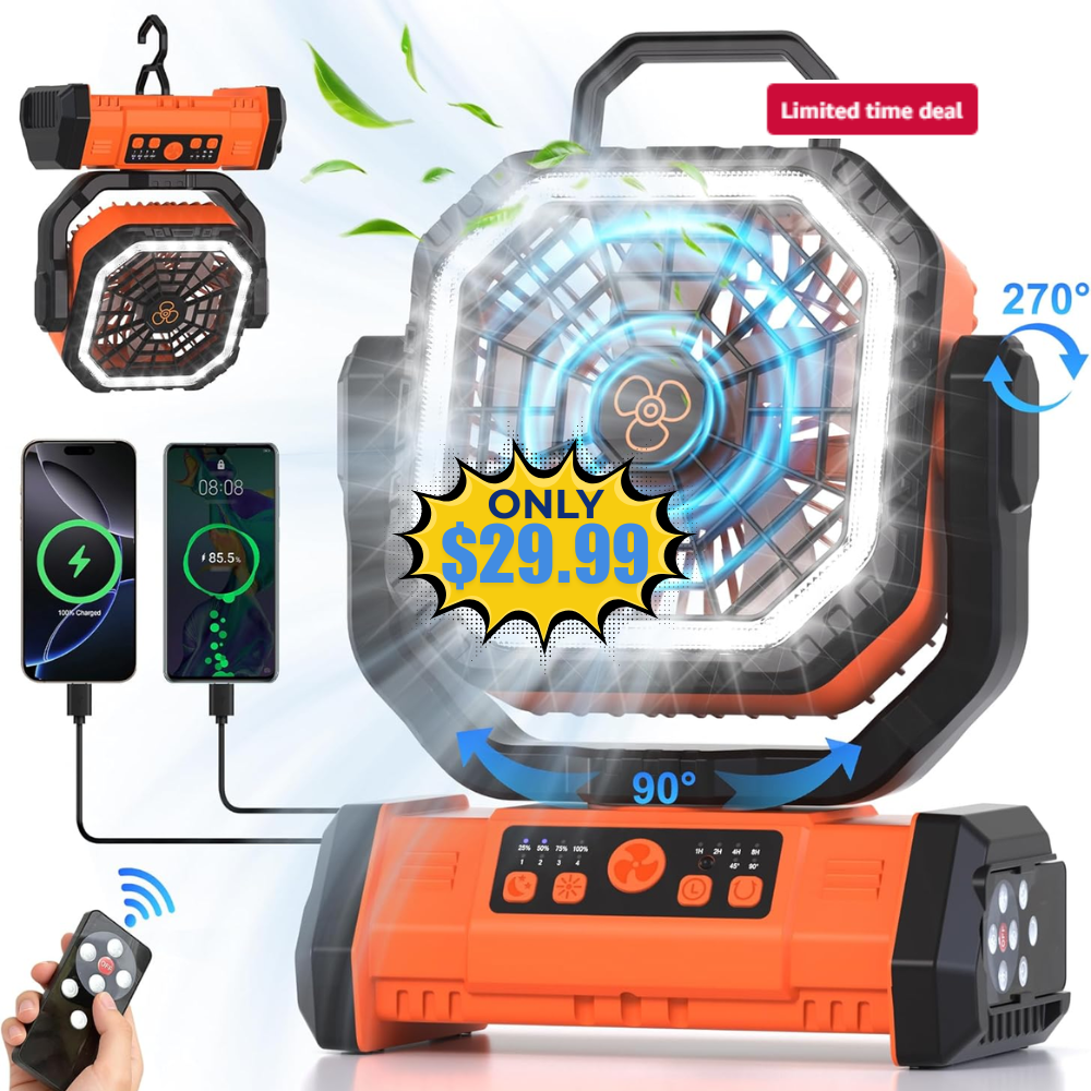 Portable Rechargeable Fan 20000mAh Deal: Save 40%