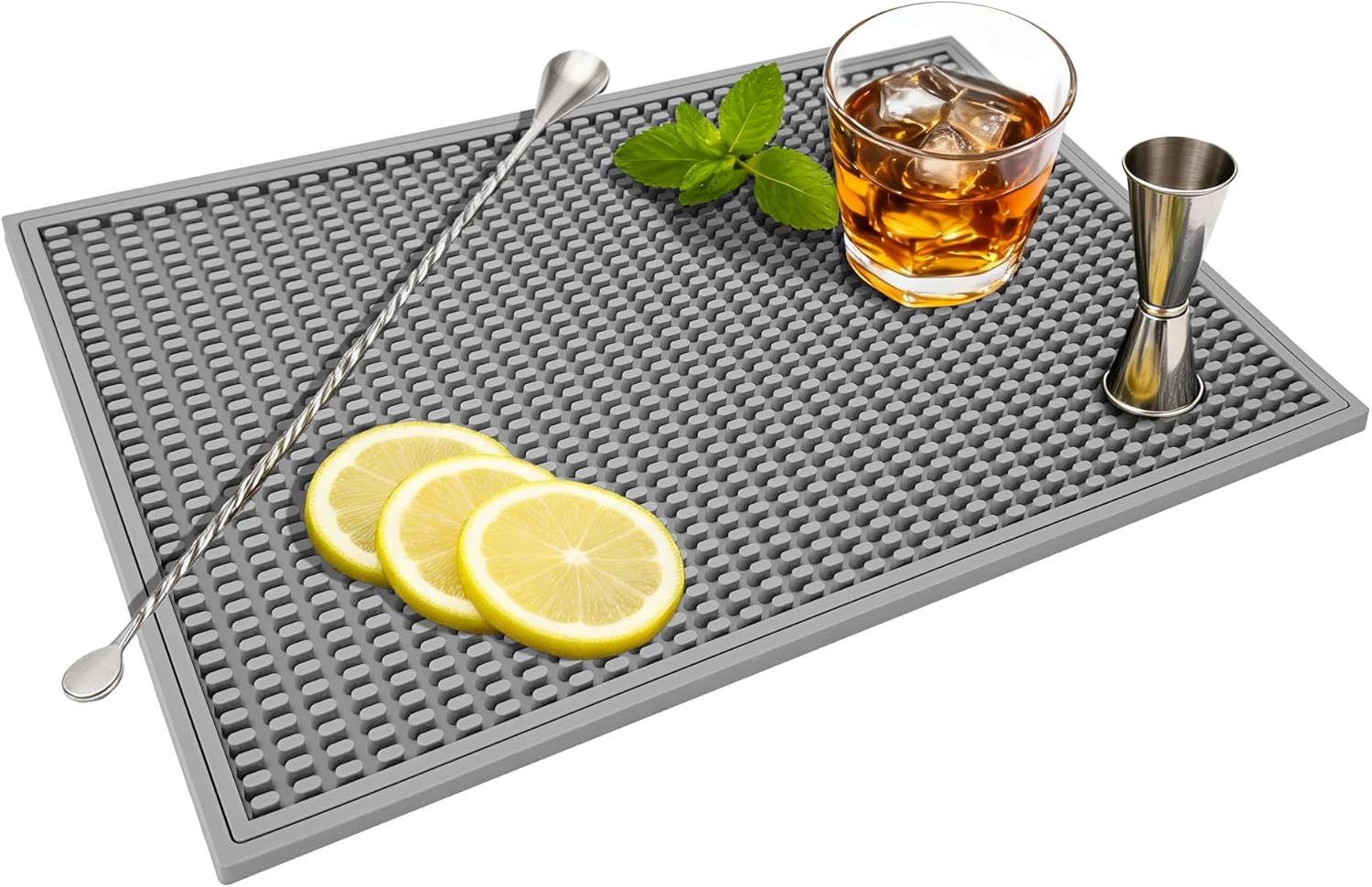 ZJWZLG Premium 18x12 Rubber Bar Mat for home kitchen countertop - Amazon deal