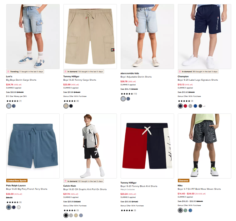 Kids Shorts Sale: Up to 50% Off at Macy’s