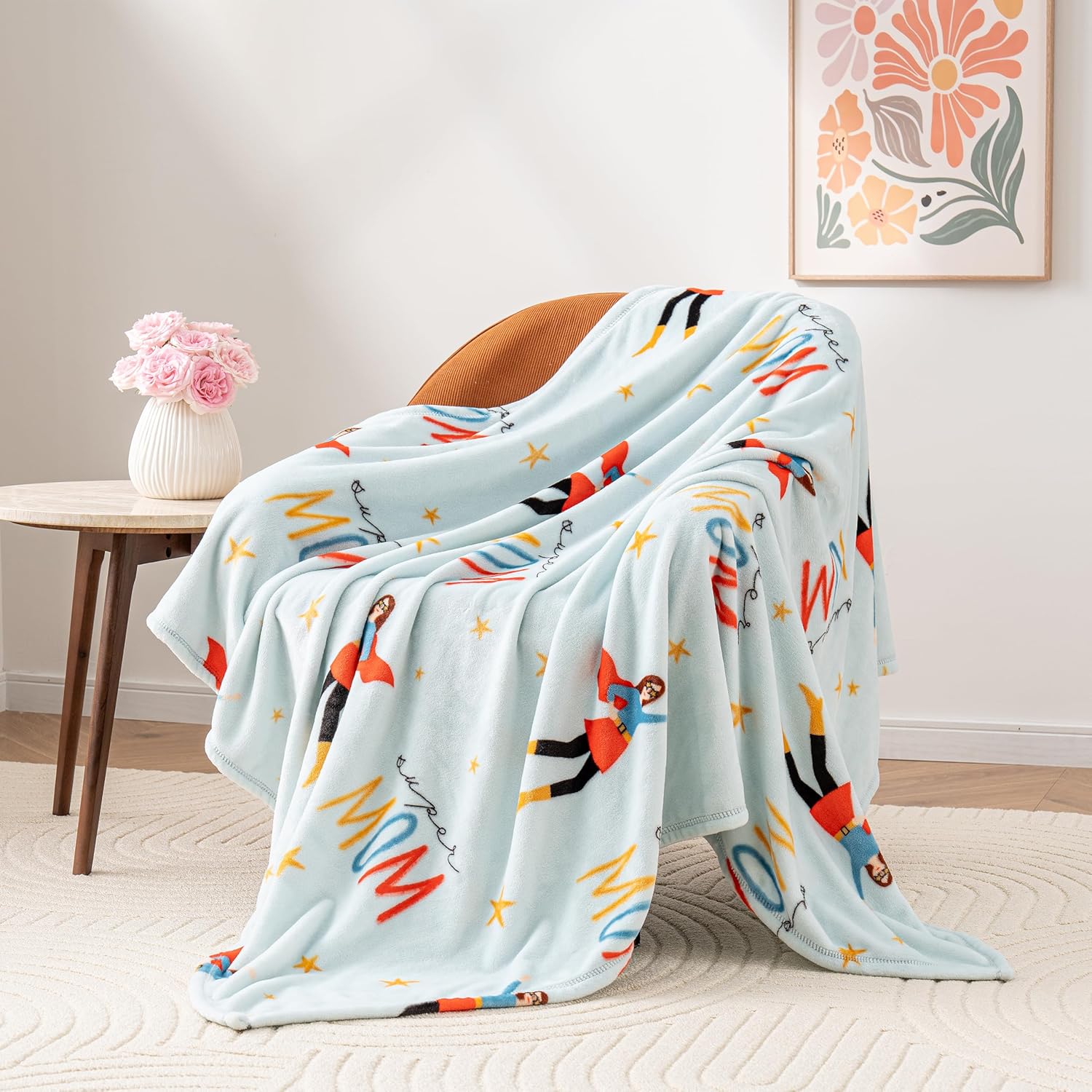 Berkshire Velvetloft Plush Throw Blanket in Super Mom Ice, 50x60 inches, on Amazon