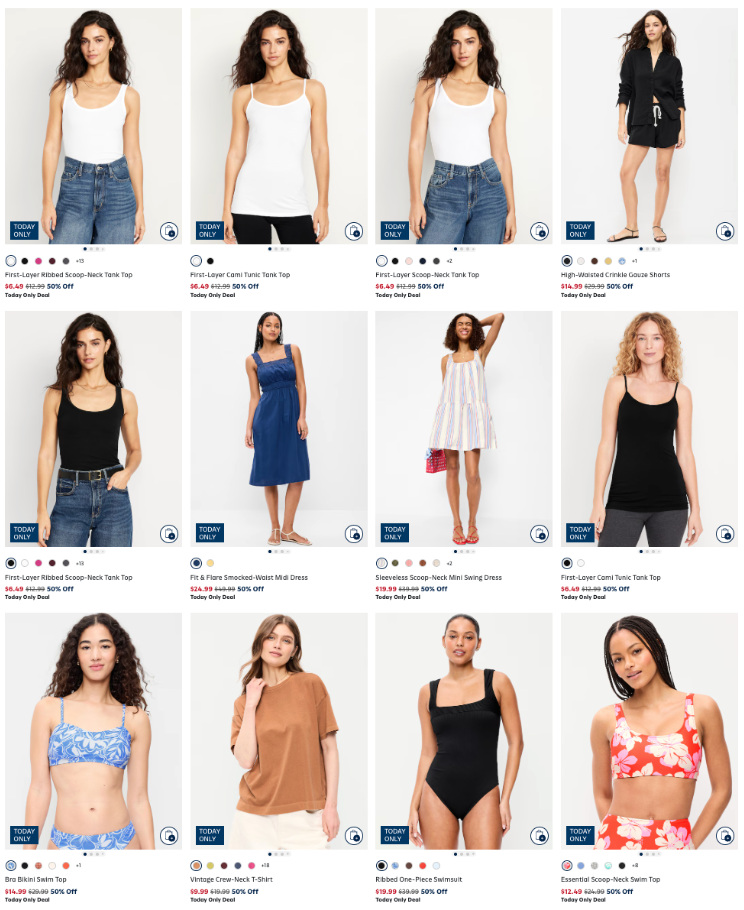Women’s Summer Clothing Sale Up to 50% Off at Old Navy