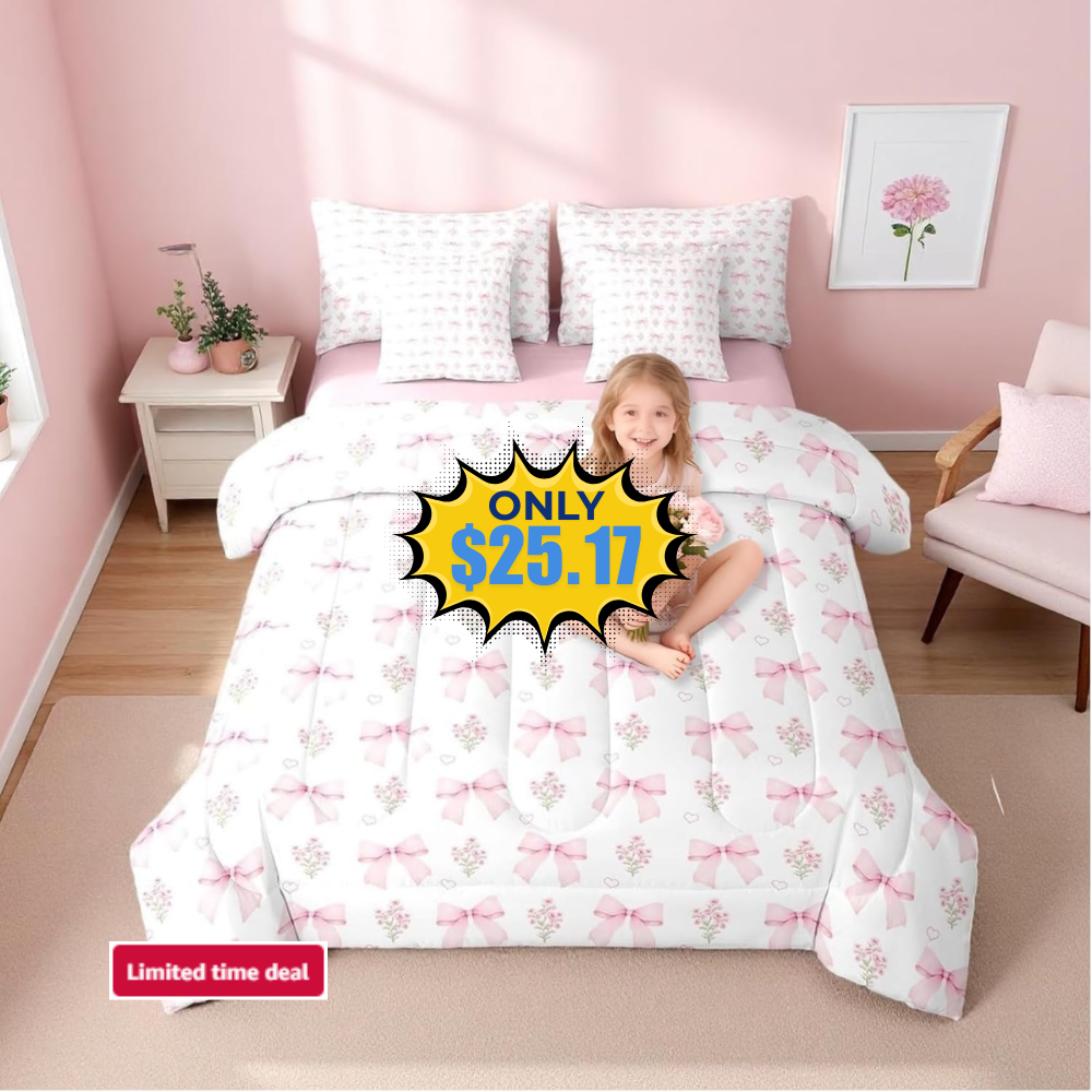 Erosebridal Bow 7 Piece Comforter Set Deal: Save 47%