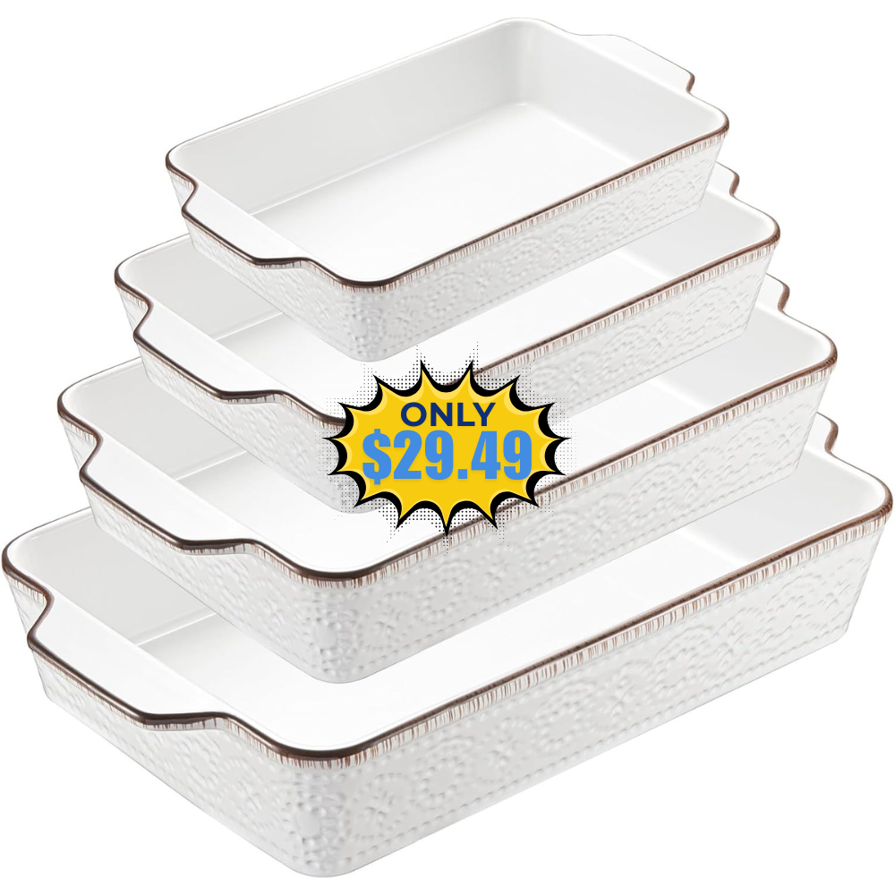 ONEMORE Ceramic Casserole Dishes Set of 4 Deal