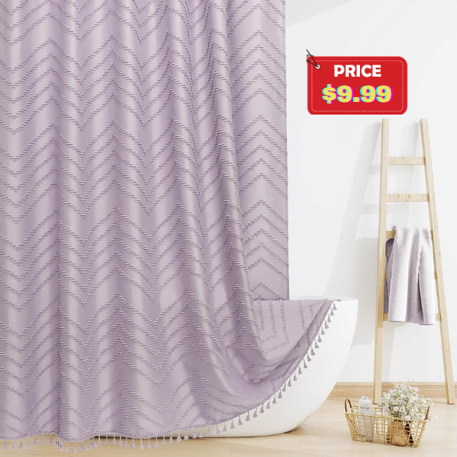 Woven Fabric Shower Curtain Sale: Save 50%