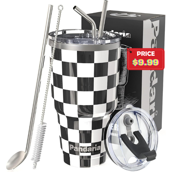 30 oz Tumbler with Lid and Straw Deal: Save with Promo Code