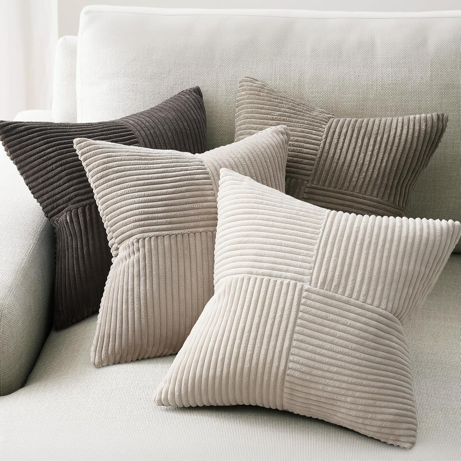 Topfinel Decorative Neutral Gray Throw Pillow Covers for Couch on Amazon
