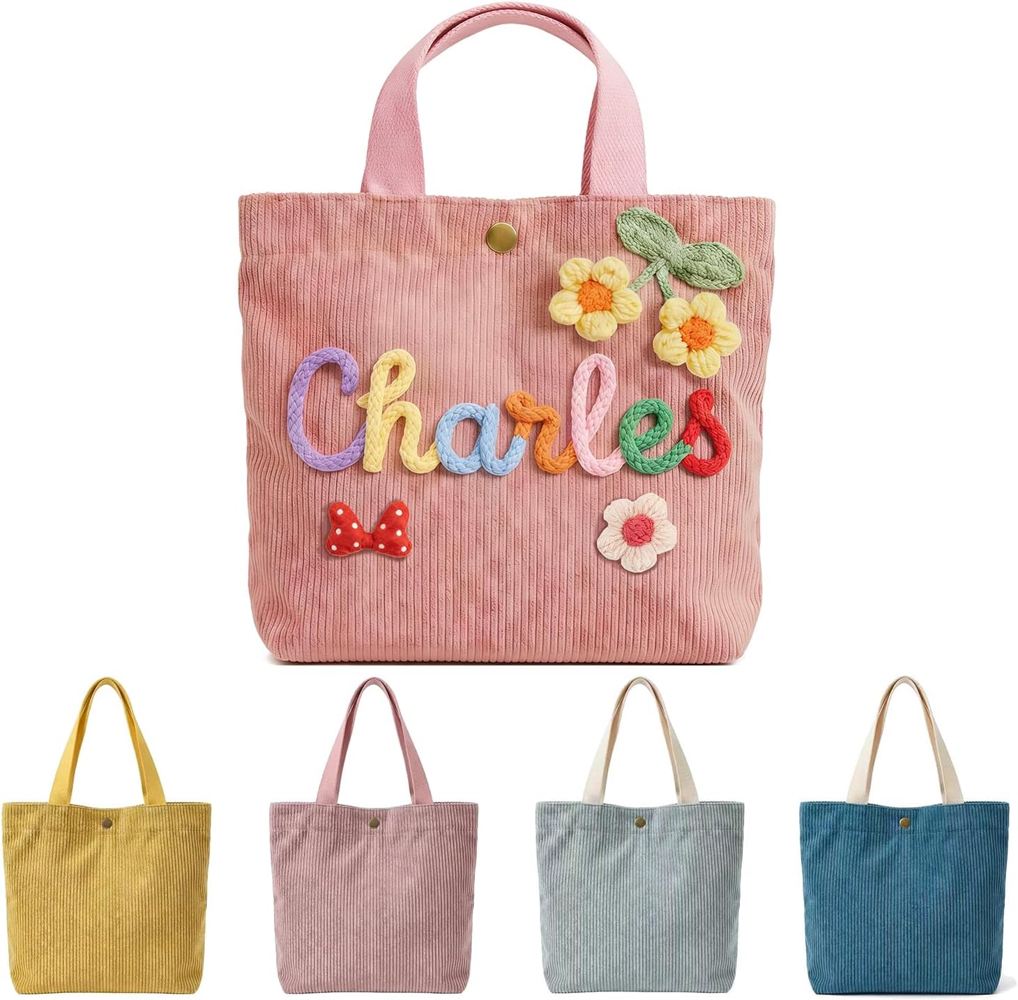 KEQHAULI Personalized Corduroy Tote Bag Only $9.99 at Amazon