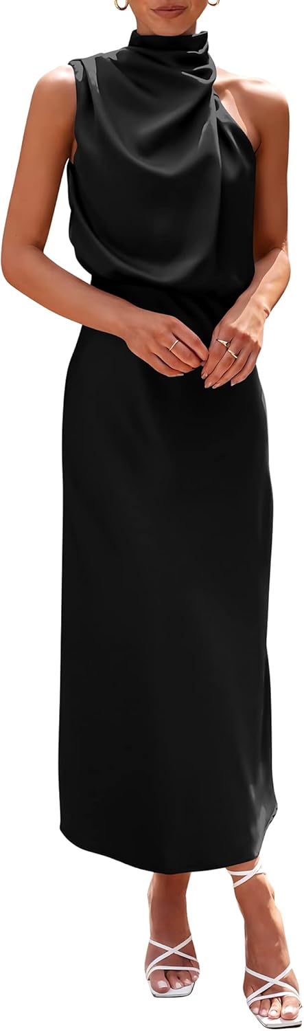 Elegant Sleeveless Satin Maxi Dress Only $57.99 (Reg. $58) at Amazon