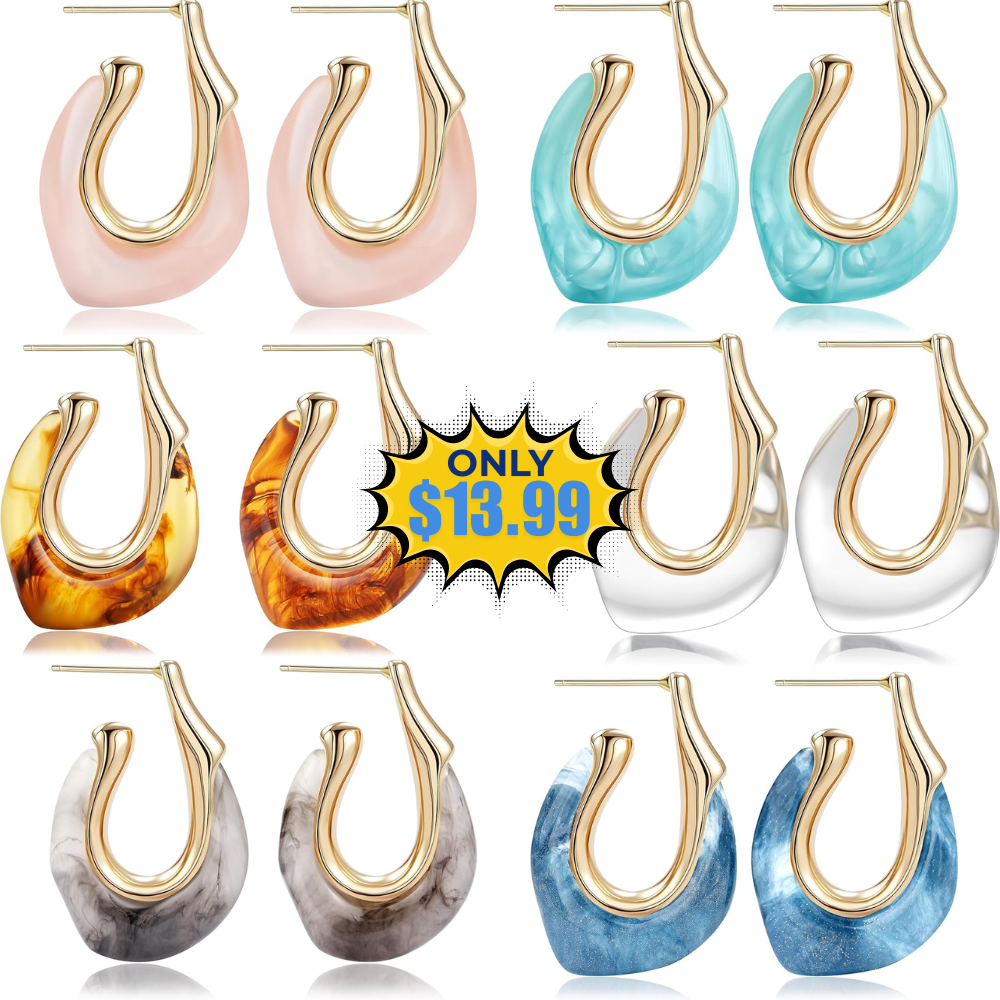 Acrylic Gold Hoop Earrings Deal