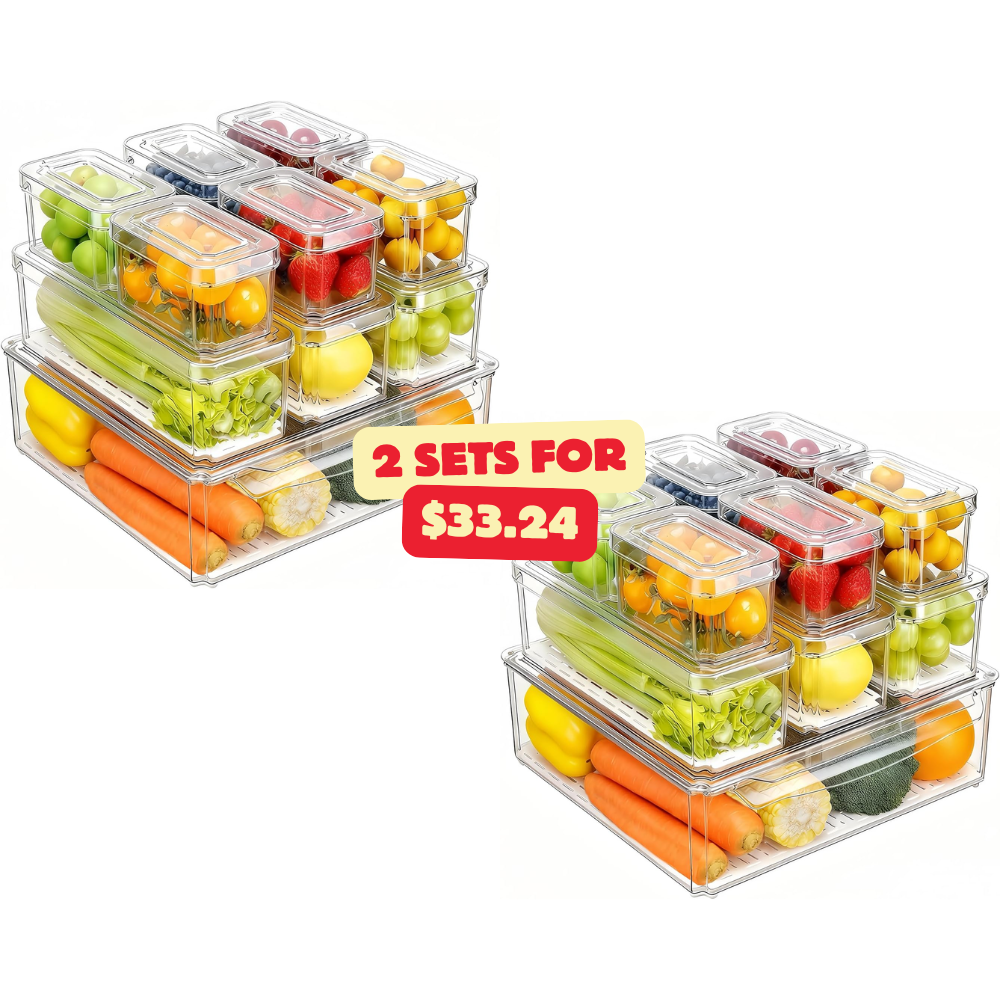 2 Sets 10-Pack Clear Fridge Organizer Deal