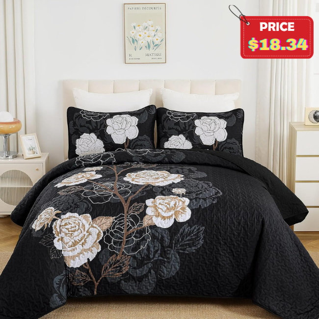 Floral Quilt Set Sale: Save 50%