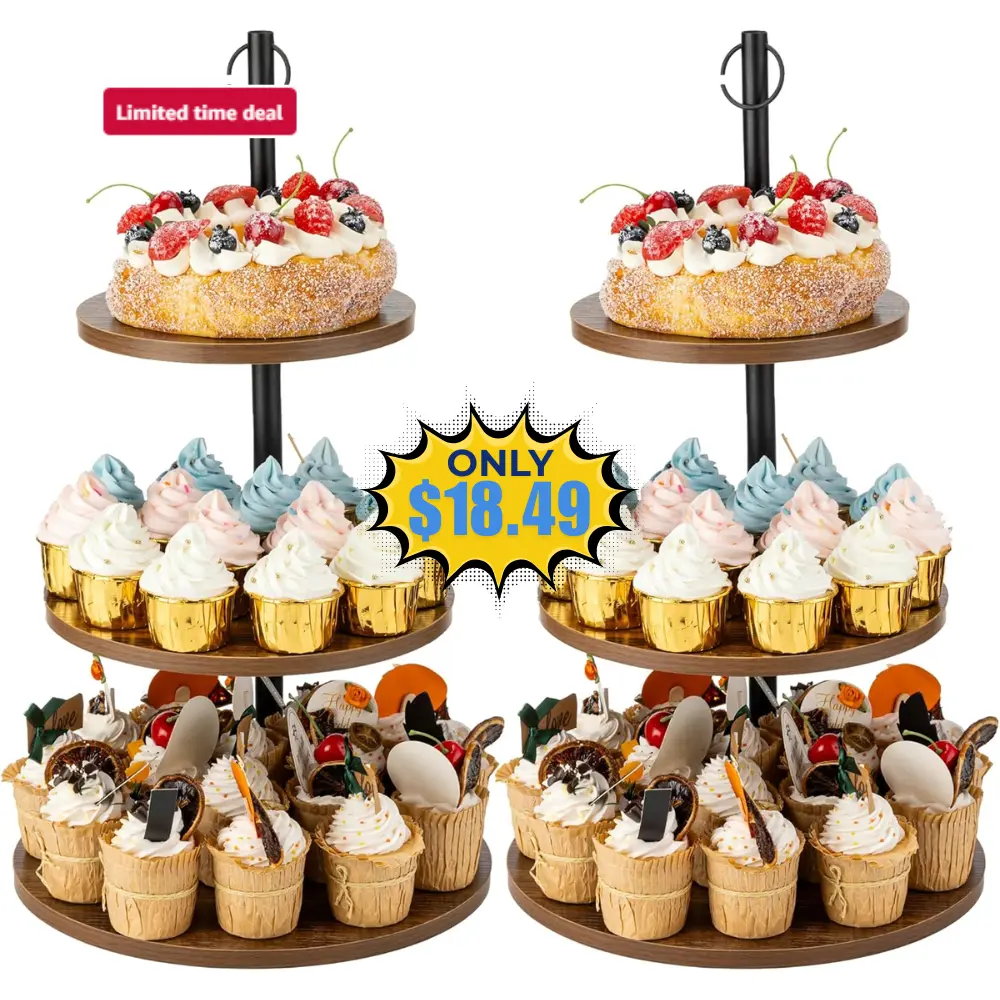 Aminigram 2 Packs Wooden Cupcake Stand Deal: Save 50%