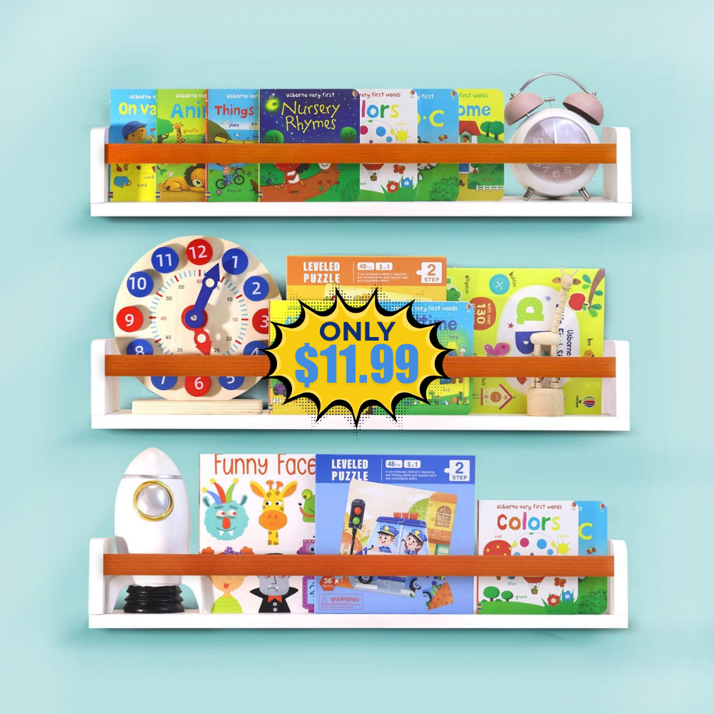 Floating Wall Nursery Book Shelves Promo: Save with XJDMQBTW