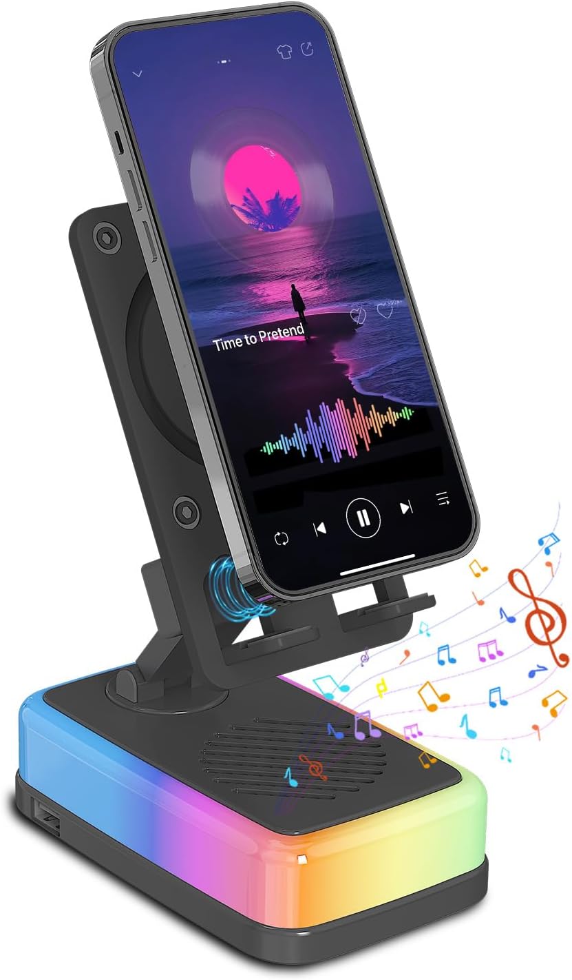 Wireless Induction Speaker with 3000mAh Power Bank and RGB Light on Amazon