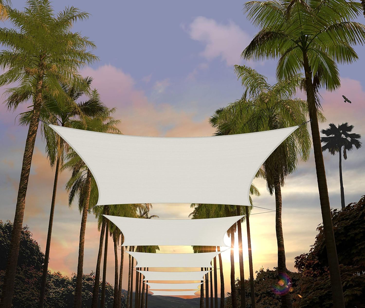 Amgo 8' x 12' White Rectangle Square Sun Shade Sail Canopy A deal at Amazon