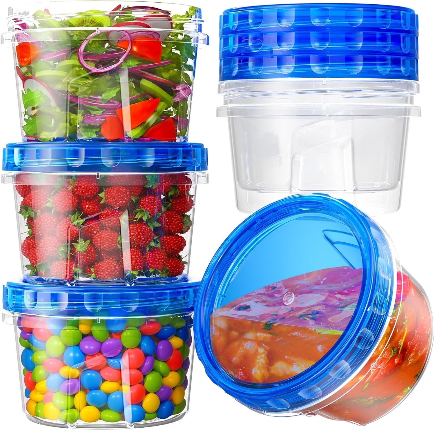 BiuLeon 6 Pack-17oz Freezer Storage Containers, Plastic Food deal at Amazon
