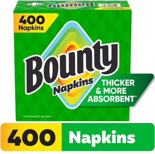 Bounty Everyday Disposable Paper Napkins White 400 Count on Walmart shelf
