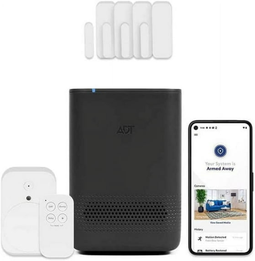 ADT Blue Wireless Home Security System 8-Piece Kit Pearl Gray on Walmart's website with discounted p