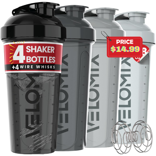 4 Pack Protein Shaker Bottles Deal: Save 44%