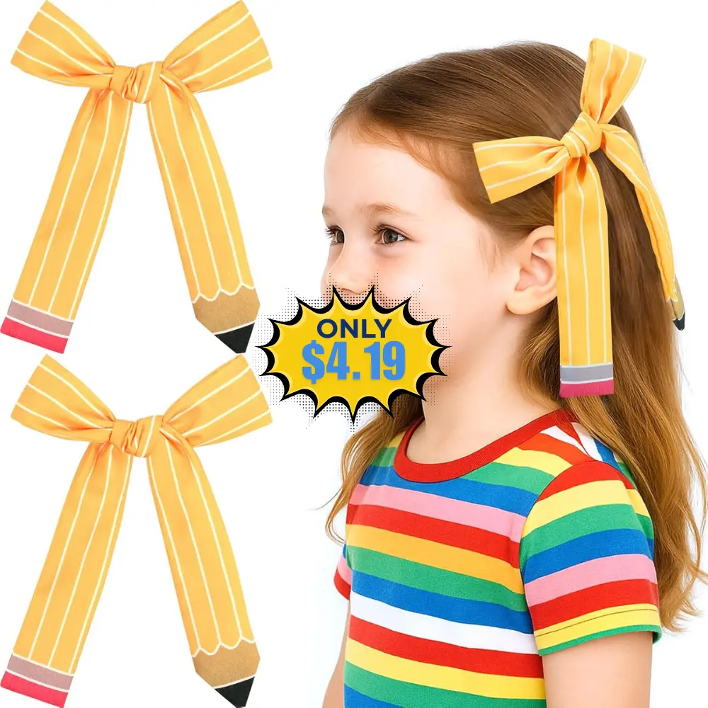 2pcs Cotton Pencil Hair Bow Clips Deal: Save with UY8BDHL9