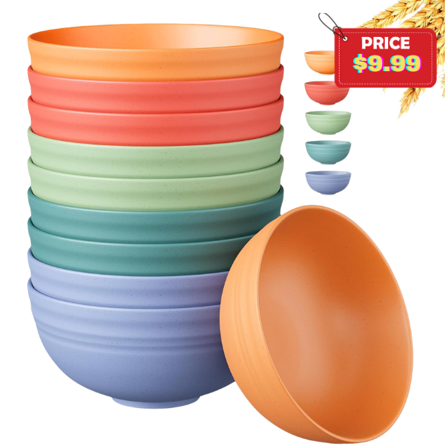 10 PCS Unbreakable Cereal Bowls Deal: Save 41%
