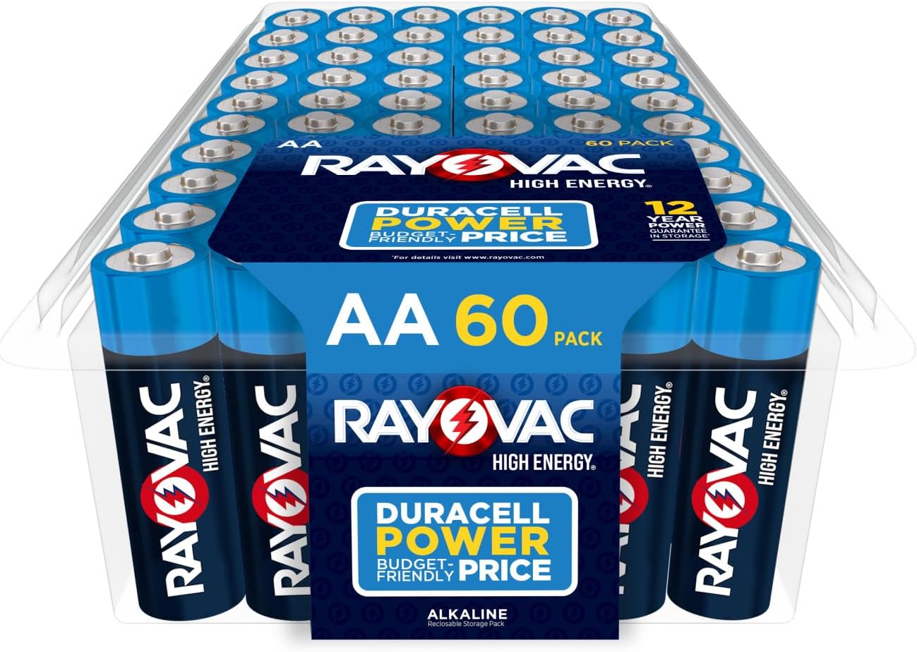 Rayovac AA Batteries 60-Pack displayed on Amazon's website with sale price $19.23