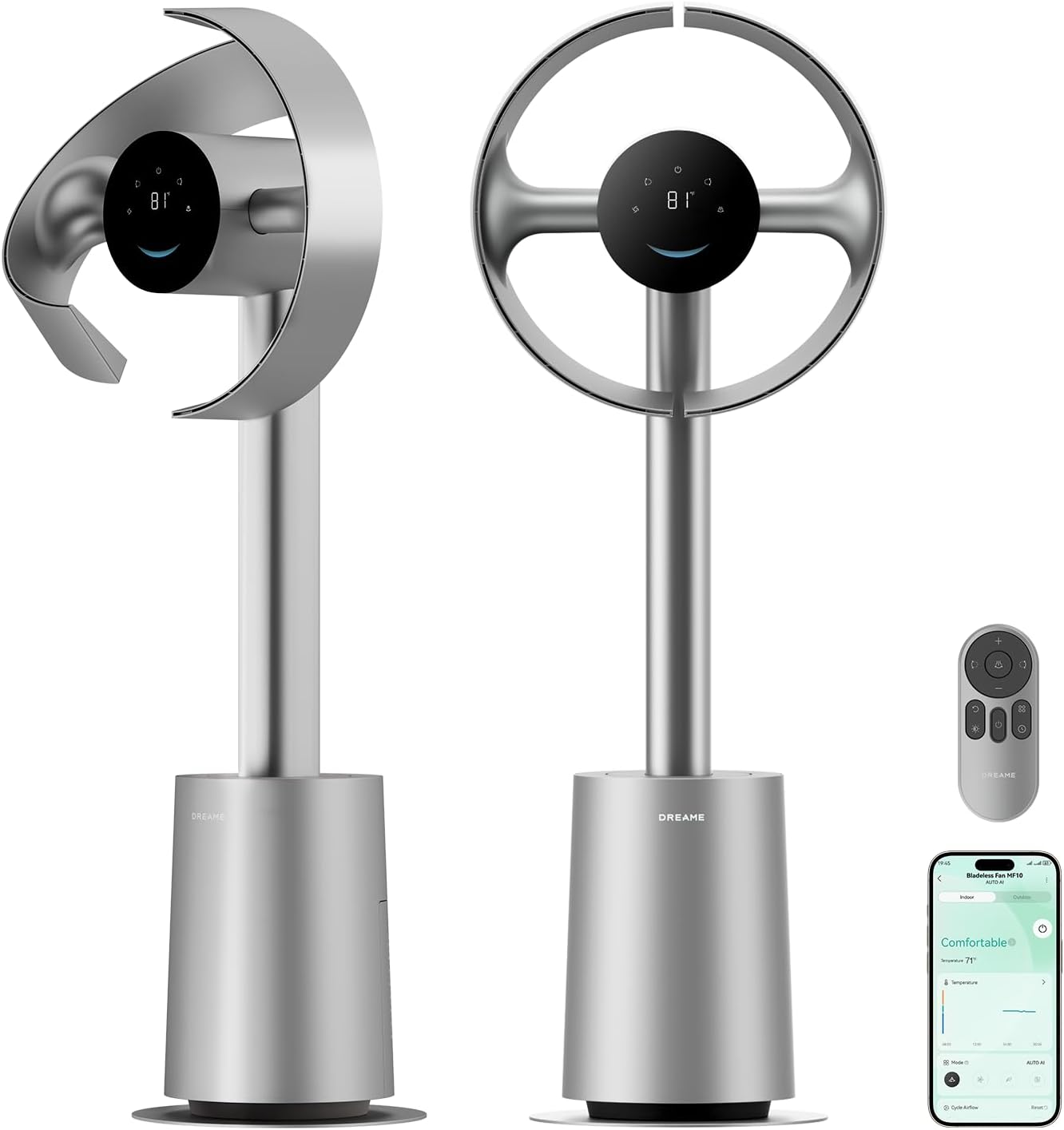 DREAME Bladeless Tower Fan for Bedroom, Smart Standing Fan w deal at Amazon