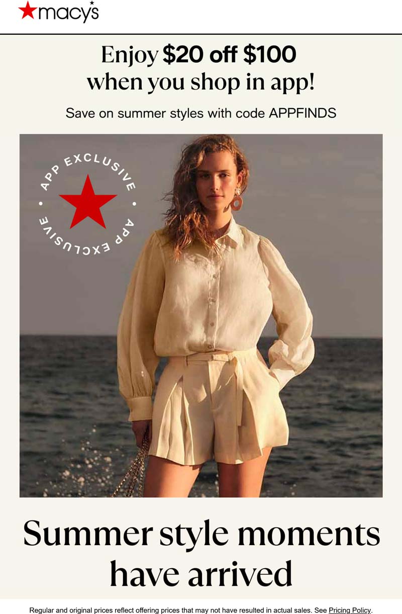 Save $20 on $100 Orders at Macy’s with Promo Code APPFINDS