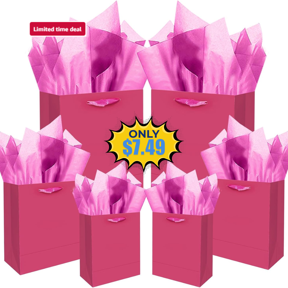 qiqee Bright Pink Gift Bags Sale: Save 50%
