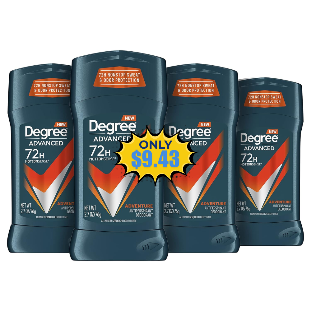 Degree Men Antiperspirant Deodorant 4 Pack Free with 20% Coupon