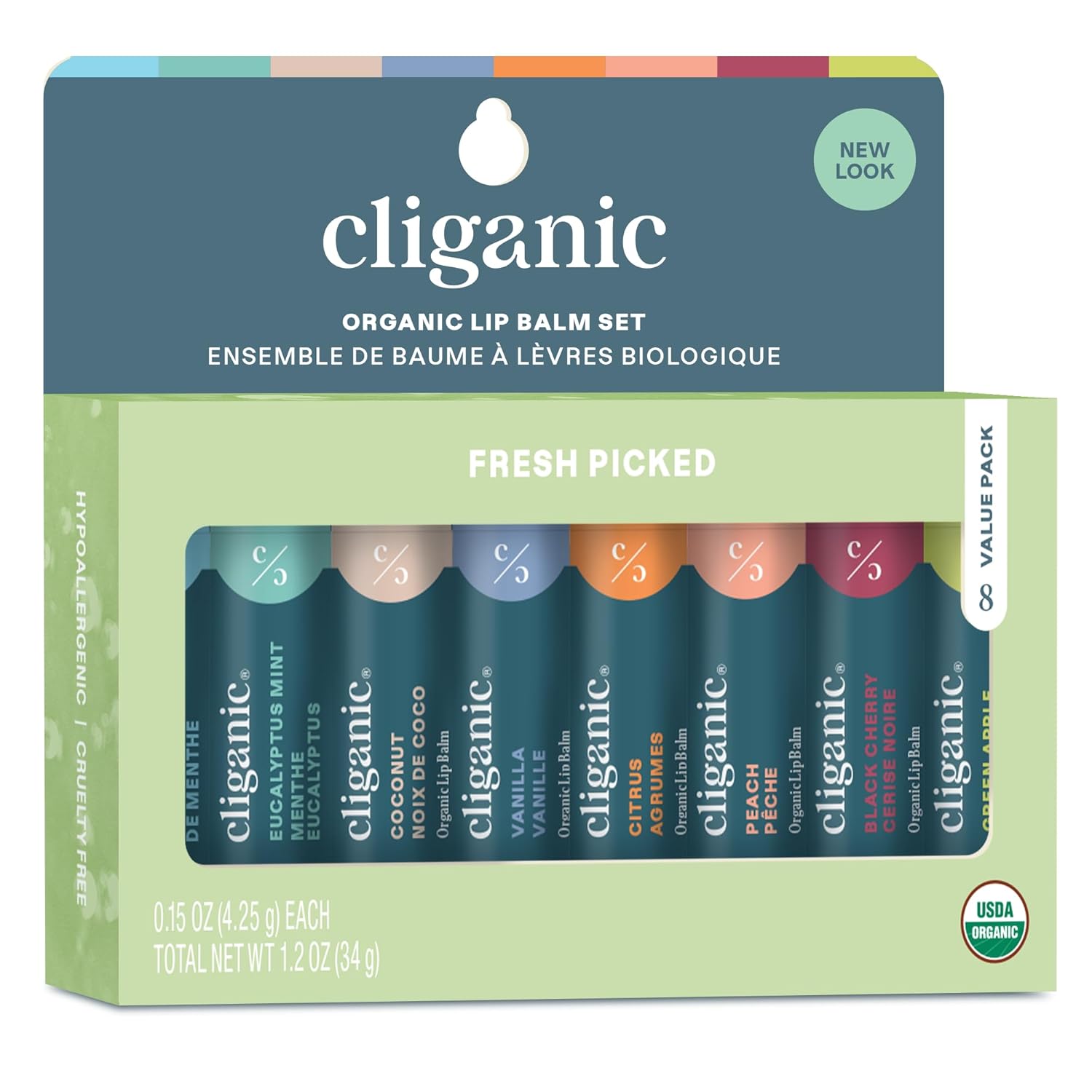 Cliganic Organic Lip Balm Set 8-Pack Only deal at Amazon