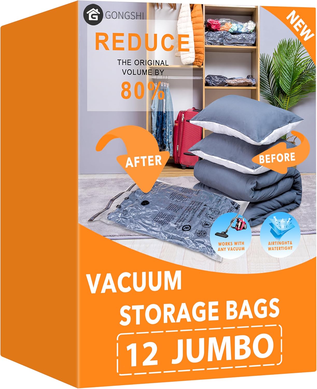 Vacuum Storage Bags Jumbo 12-Pack Only $17.99 (Reg. $59) at Amazon