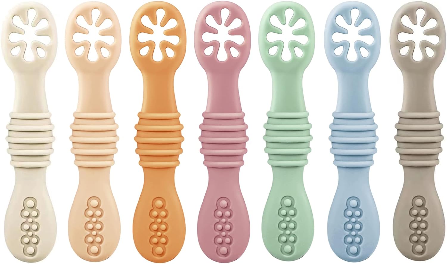 PandaEar 7 Pack Silicone Baby Feeding Spoons on Amazon sale