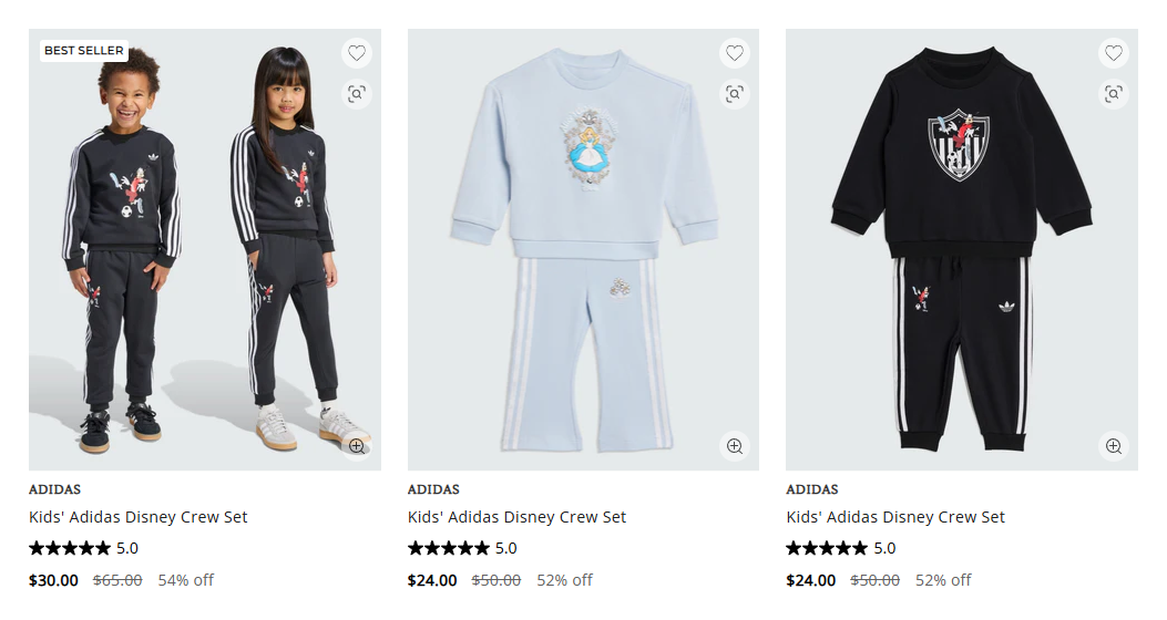Kids’ Adidas Disney Crew Set Deal at Adidas