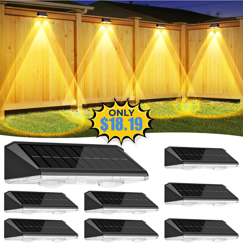 Solar Fence Lights Outdoor 8 Pack Deal: Save $18.20