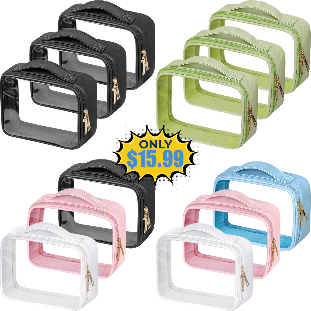 Clear Cosmetic Bags 3pack Deal