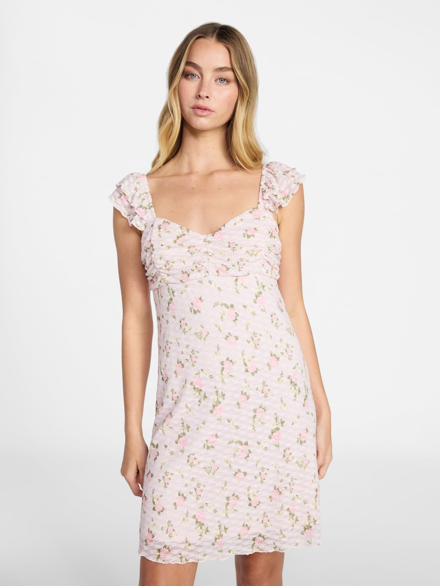 No Boundaries Double Ruffle Ruched Mini Dress just $6 at Walmart