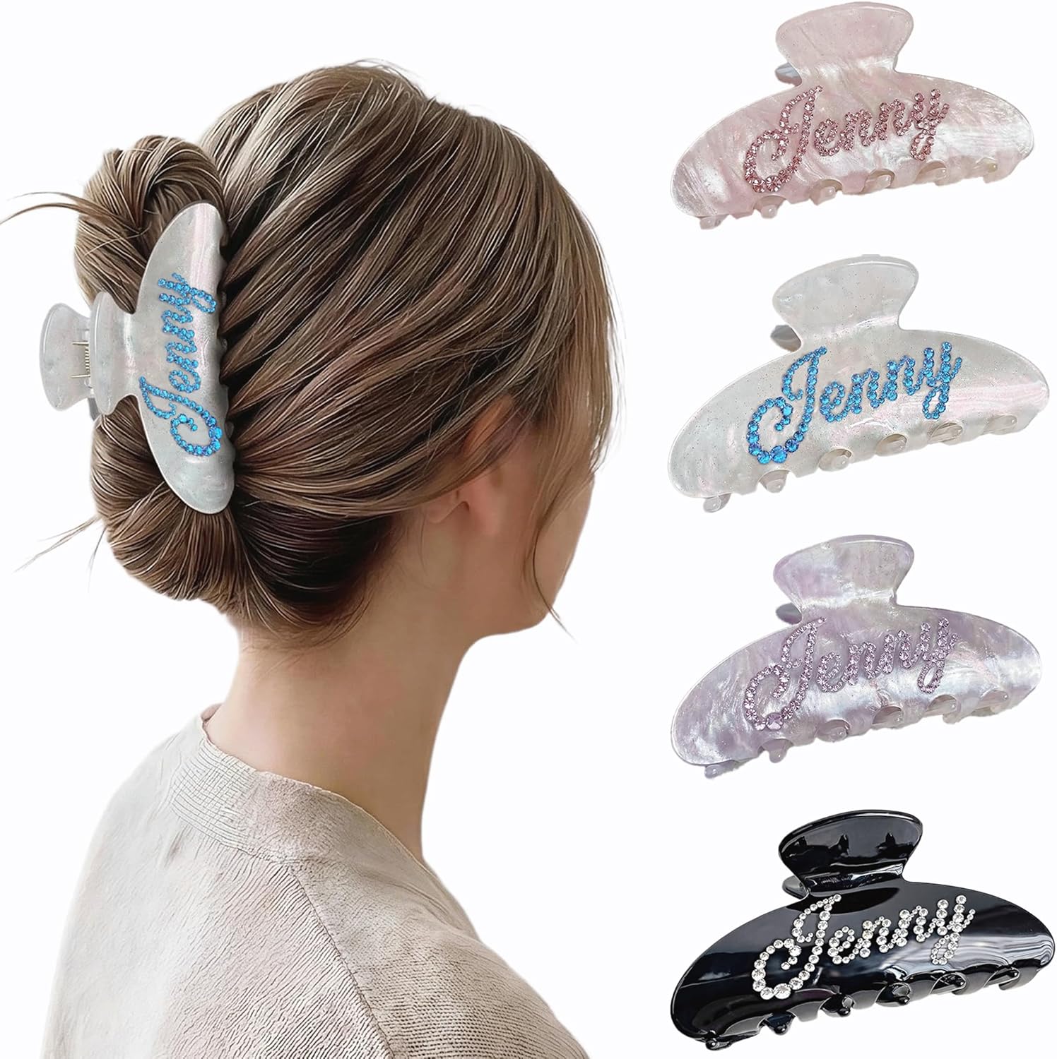 Personalized Banana Hair Clips for Women – Custom Name Large deal at Amazon