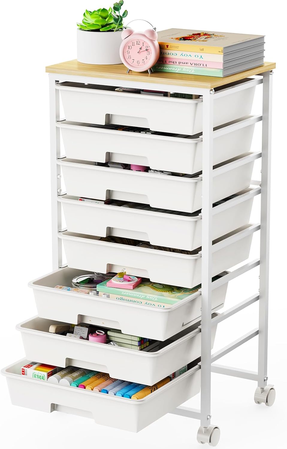 LEHOM Rolling Storage Cart with 8 Drawers Only $69.99 at Amazon