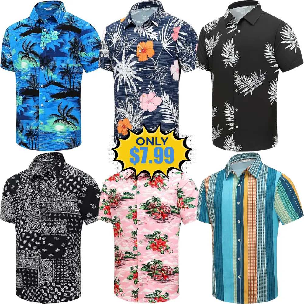 SheLucki Hawaiian Shirt for Men Deal: Save $2
