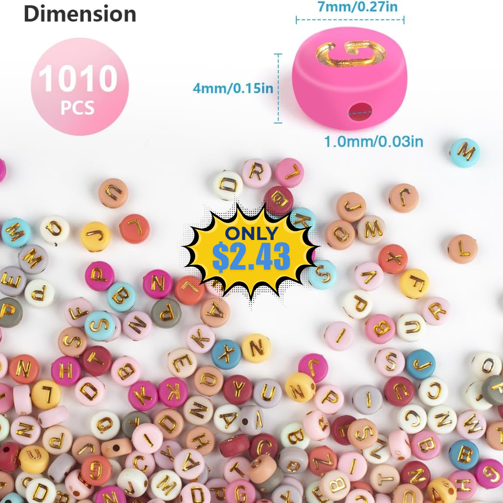 SUTOUG 1010PCS Colourful Letter Beads Deal: Save 70%