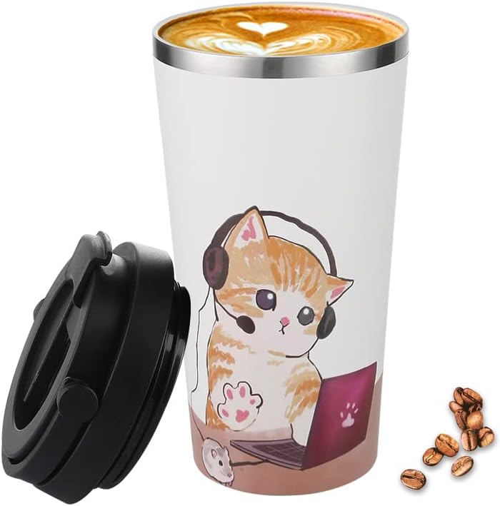 Funkrin Insulated Coffee Mug with Ceramic Coating, 16oz Iced deal at Amazon