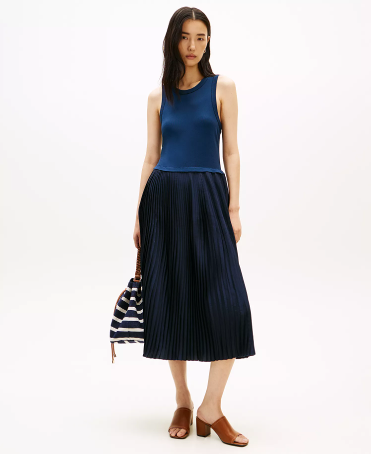 Tommy Hilfiger Women’s Pleated Sleeveless Midi Dress Deal at Macy’s: Save 40%