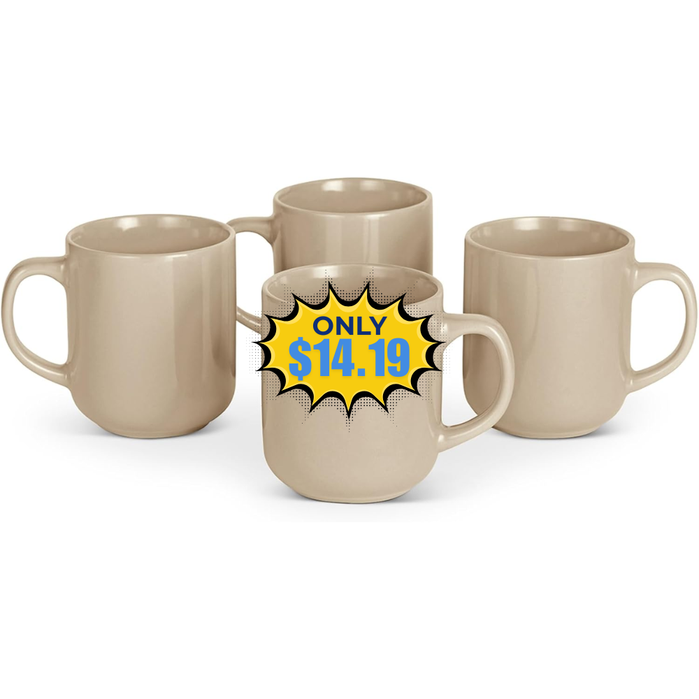 Amazon Basics Stoneware Coffee Mugs Deal: Save 10% at Amazon