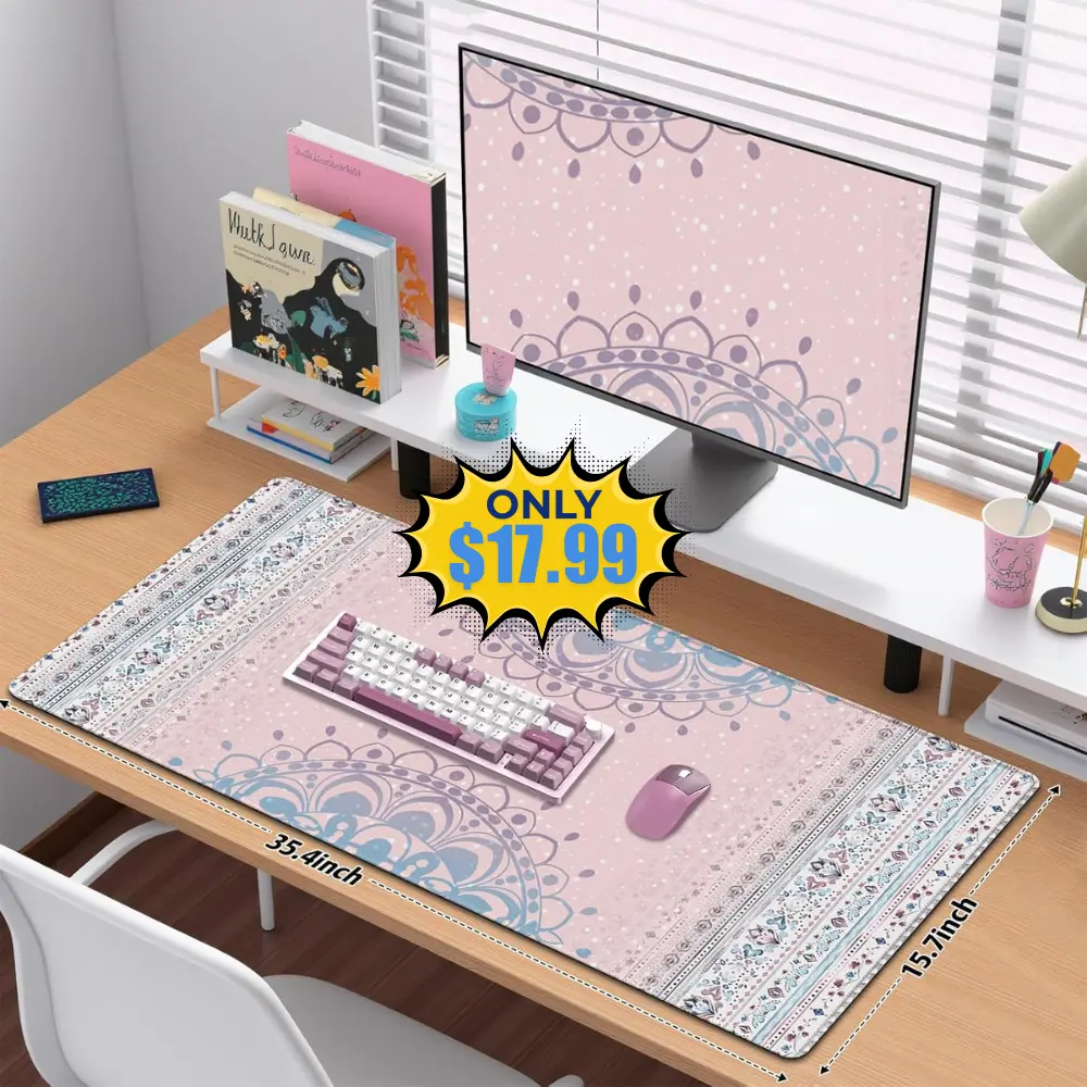 Pink Rug Desk Mat Retro Deal: Shop Now!