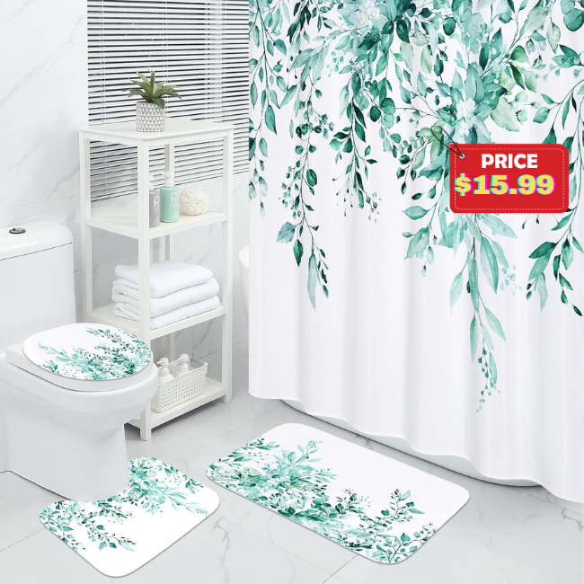 Plant Leaves Shower Curtain Sets Deal: Save 50%