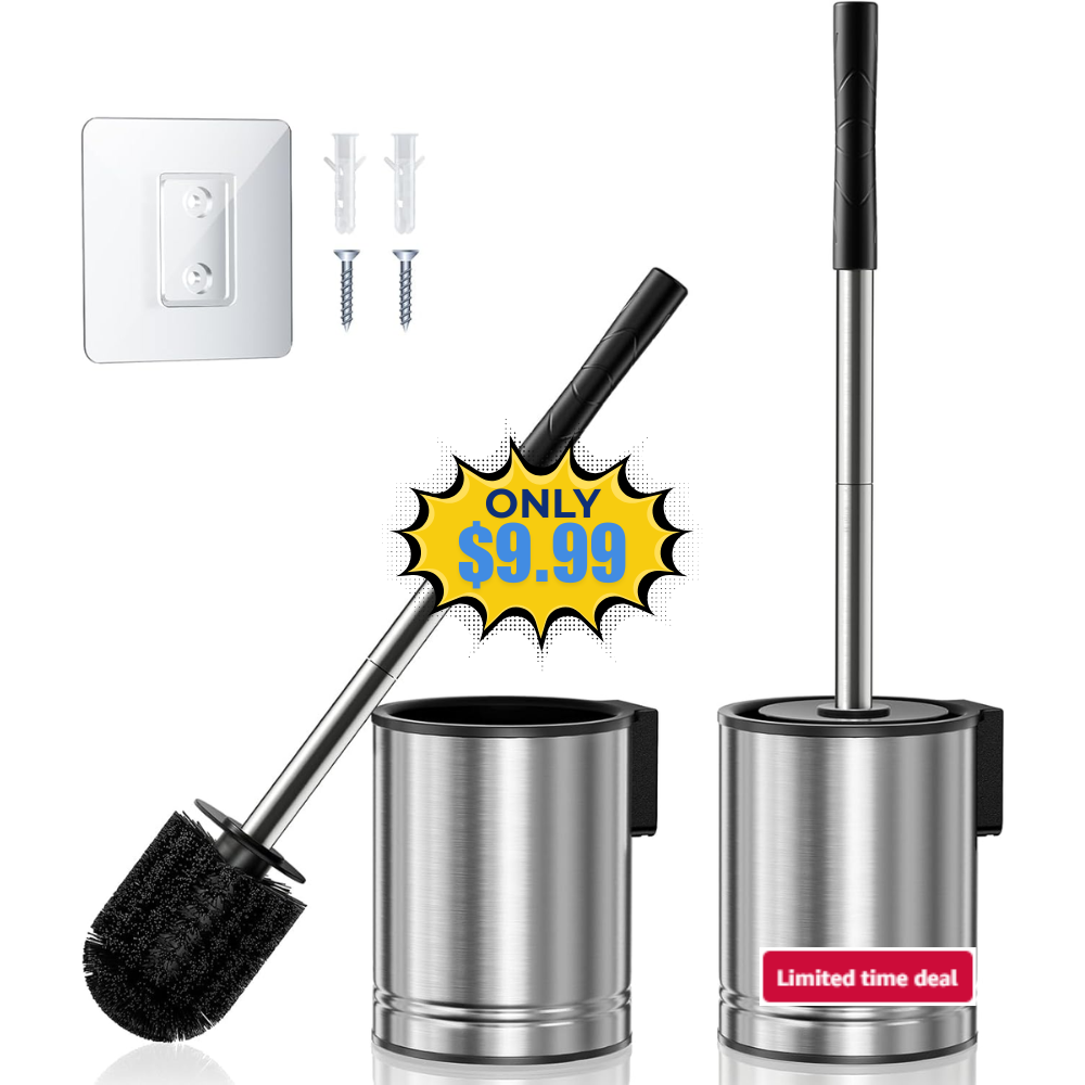 HAMITOR Toilet Brush and Holder Set Deal: Save 29%