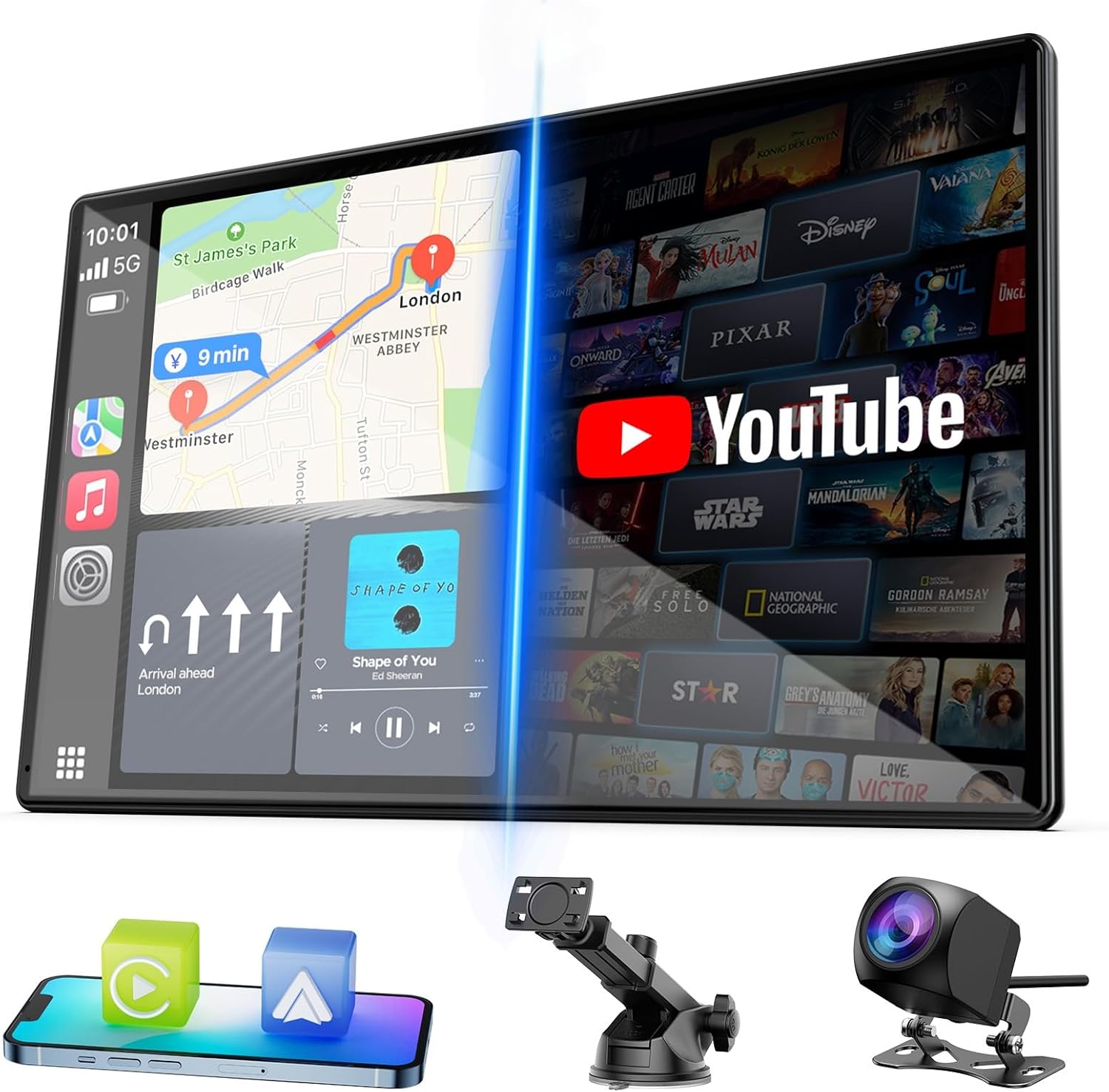 LAMTTO 9″ Wireless CarPlay Screen Only $129.99 at Amazon