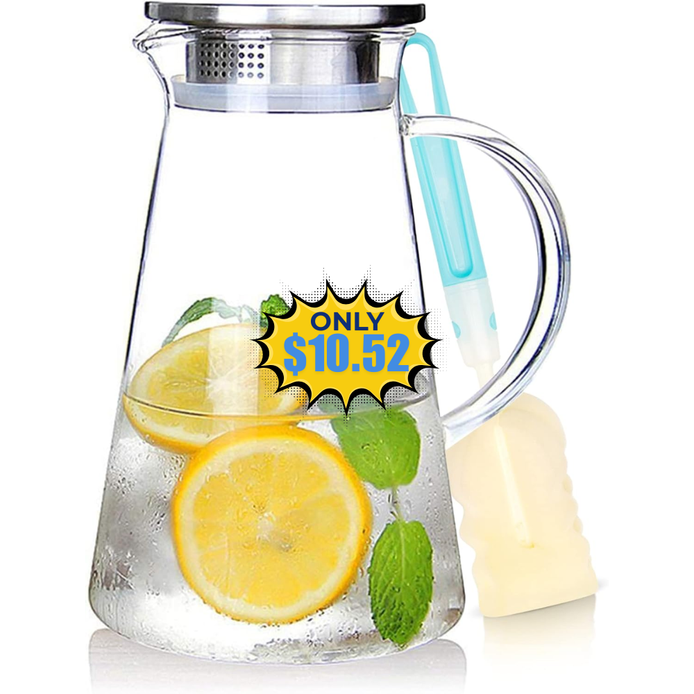 SUSTEAS 2.0 Liter Glass Pitcher Deal: Save 10%