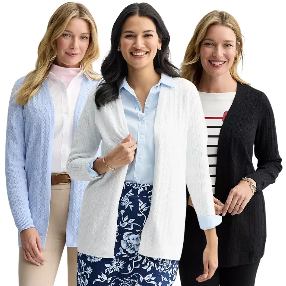 Women’s Croft & Barrow Cabled Open-Front Cardigan Deal at Kohl’s: Save 67%